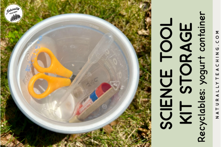 Yogurt, sour cream, and cottage cheese containers can hold materials for your science kits.