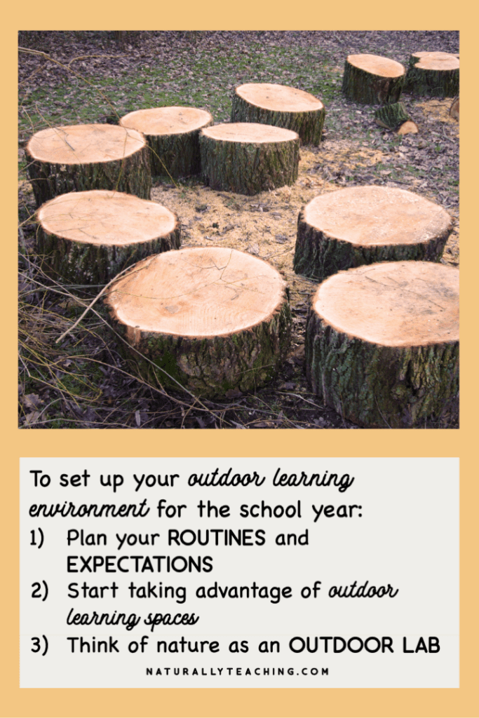 Setting up your outdoor learning environment takes planning before you take your students outside.