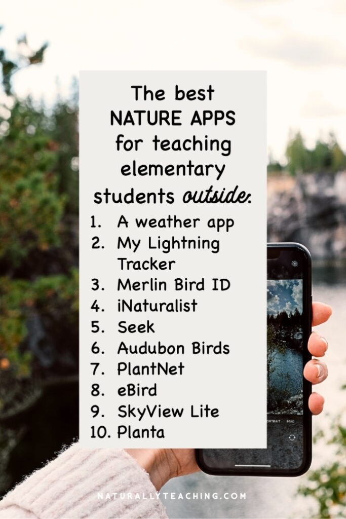 The best nature apps can be used to teach elementary students outside.