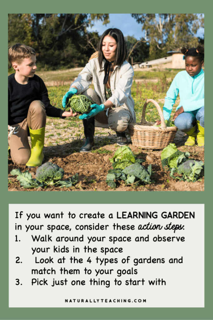 Learning gardens aren't just for early childhood. Elementary aged children, just like the ones pictured, get benefits from learning in gardens as well.